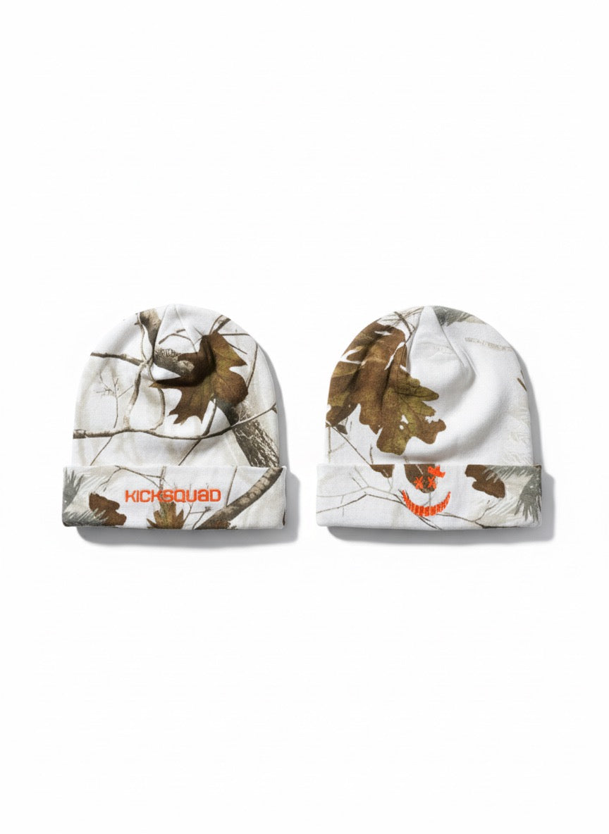 White Camo Beanie With Logo