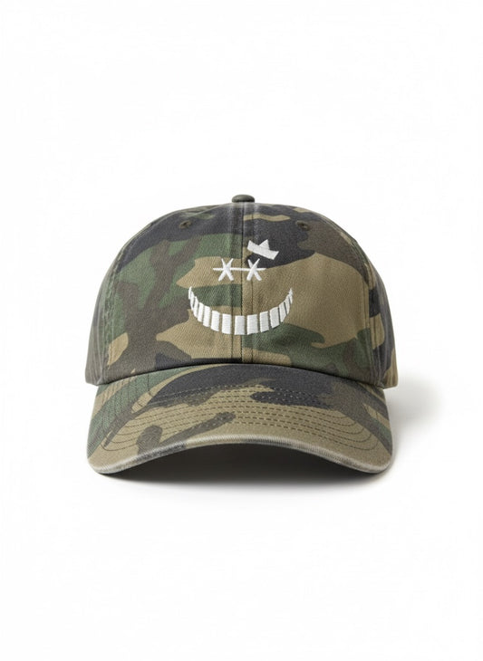 Camo Kicksquad Dad Hat with adjustable buckle