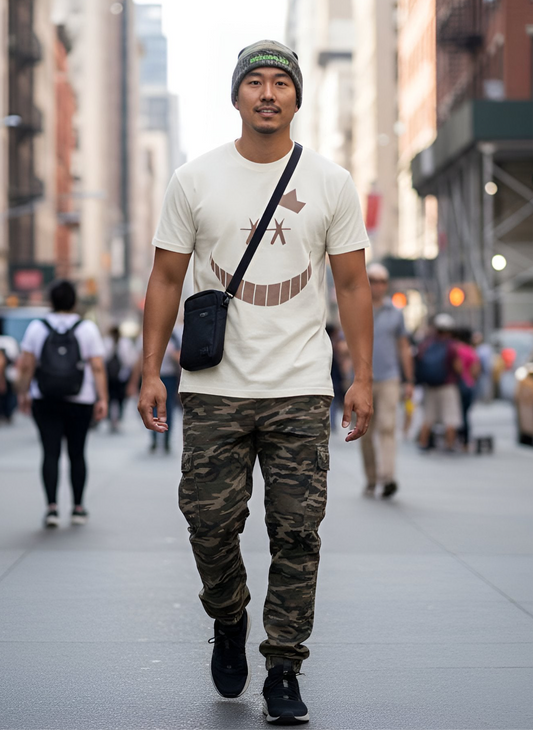 Sage Color Tee with Brown Kicksquad Logo