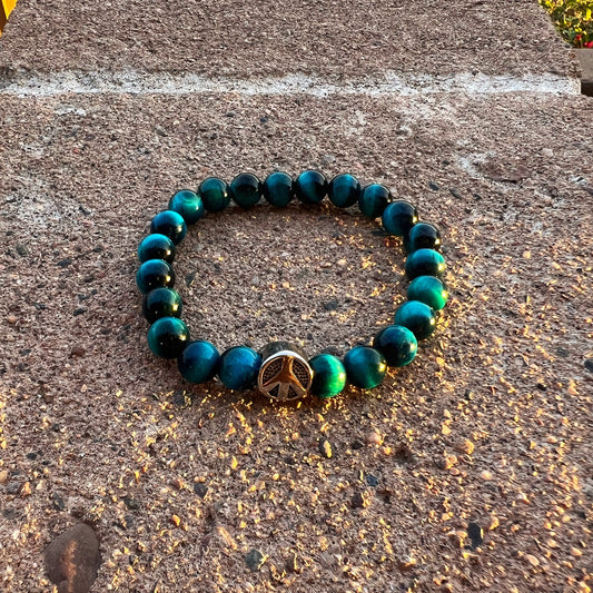 Blue Tigers Eye with peace sign…